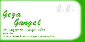 geza gangel business card