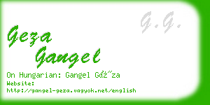 geza gangel business card